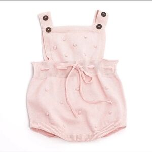 Baby Knit Bubble Romper - Pink